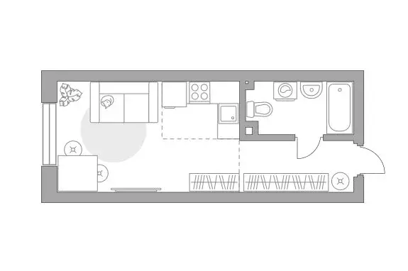 Квартира-студия: Уфа, жилой район Зелёная Роща, жилой комплекс Лесная ... - Фото 1