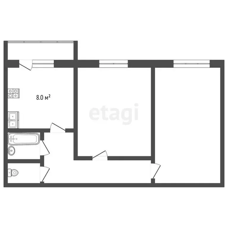 2-комнатная квартира: Тамбов, Магистральная улица, 33А (54.6 м) - Фото 0