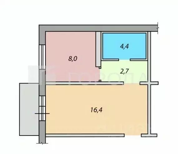 1-к кв. Кемеровская область, Новокузнецк ул. Дузенко, 14 (31.5 м) - Фото 2