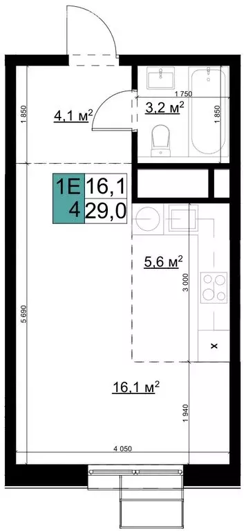 Квартира-студия: Одинцово, Можайское шоссе, 98 (29 м) - Фото 0