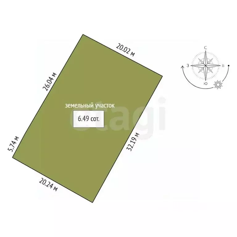 Участок в Воронежская область, Борисоглебск ул. Плеханова, 38 (6.49 ... - Фото 1