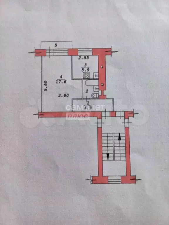 1-к. квартира, 31,4 м, 4/5 эт. - Фото 0