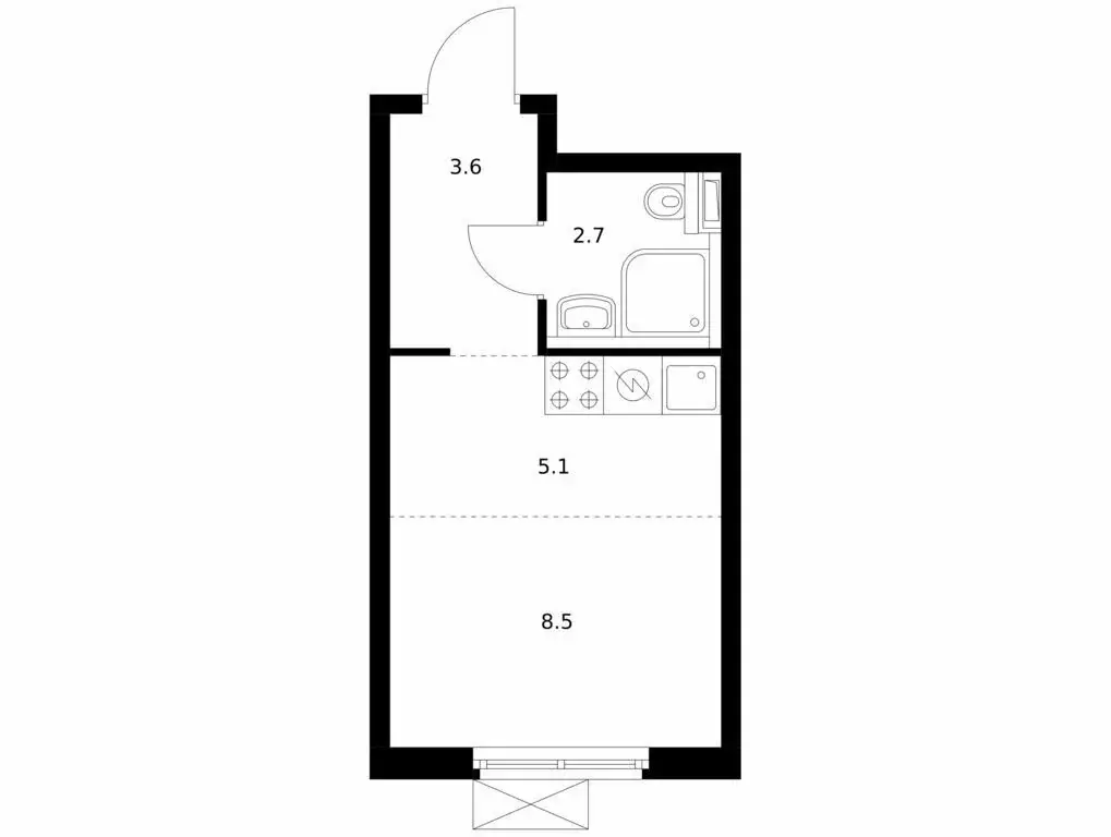 Квартира-студия: Ярославль, район Сокол, 1-й микрорайон, ЖК Волга ... - Фото 0