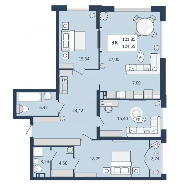 3-к кв. Ставропольский край, Кисловодск  (124.59 м) - Фото 1