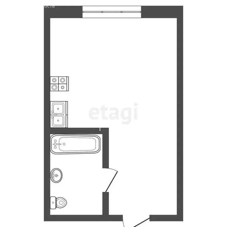 Квартира-студия: село Терси, Вокзальная улица, 1 (23.4 м) - Фото 1