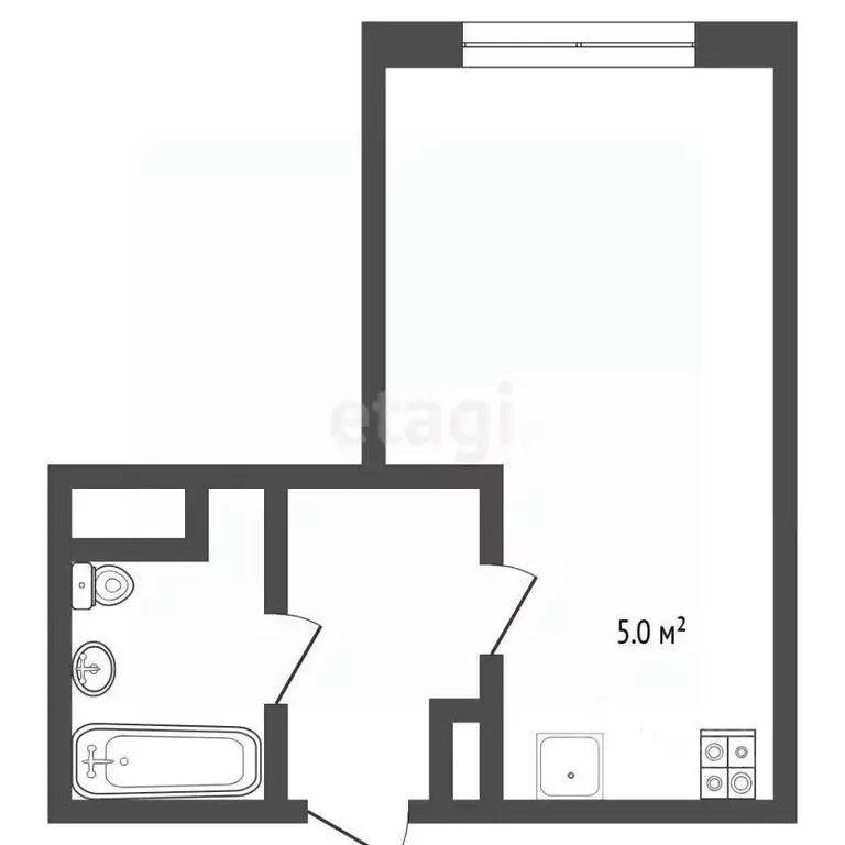 Студия Тюменская область, Тюмень ул. Алматинская, 6 (26.3 м) - Фото 1