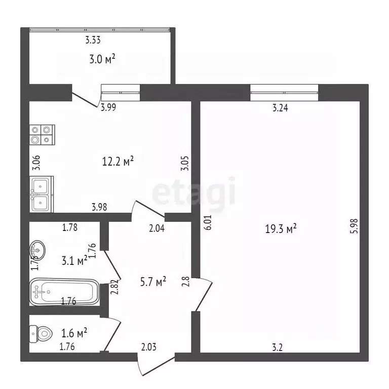 1-к кв. Мордовия, Саранск ул. Комарова, 13 (41.9 м) - Фото 1