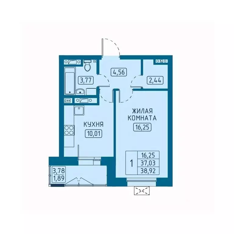 1-к кв. Красноярский край, Красноярск Свободный просп. (38.92 м) - Фото 1