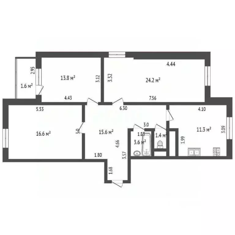 3-к кв. Московская область, Одинцово ул. Маршала Жукова, 23к2 (89.5 м) - Фото 0