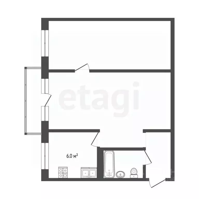 2-к кв. Тюменская область, Тюмень Севастопольская ул., 39 (44.5 м) - Фото 2
