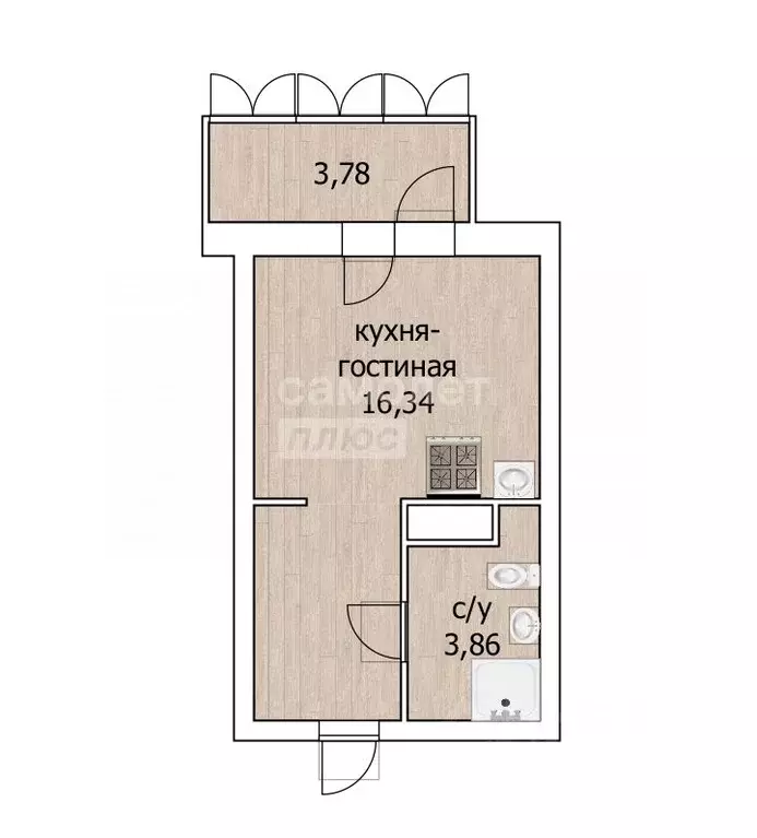 Студия Тюменская область, Тюменский муниципальный округ, д. Патрушева ... - Фото 2
