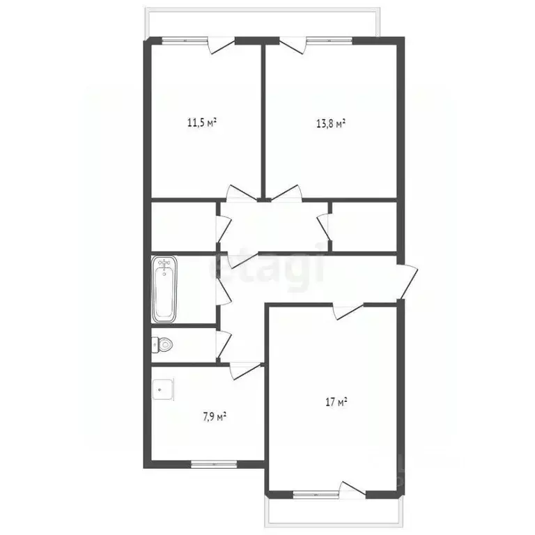 3-к кв. Челябинская область, Озерский городской округ, пос. Метлино ... - Фото 2