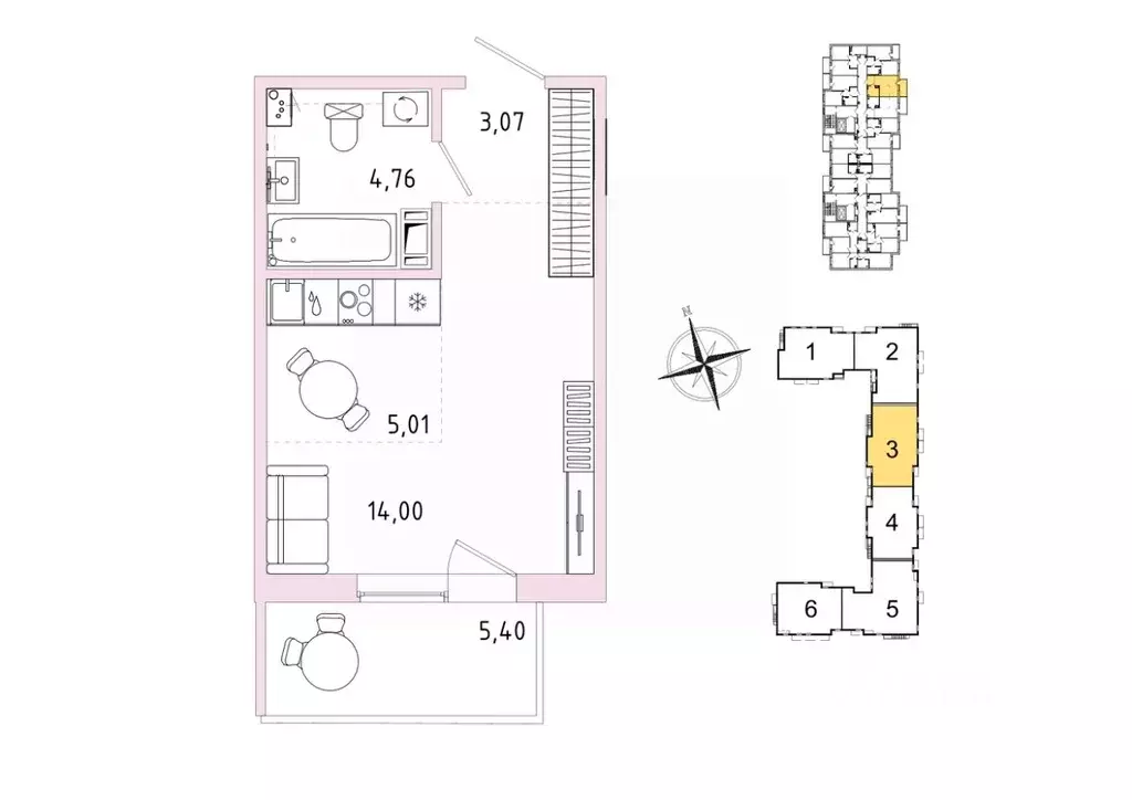 1-к кв. Ленинградская область, Гатчина Въезд мкр,  (28.46 м) - Фото 1