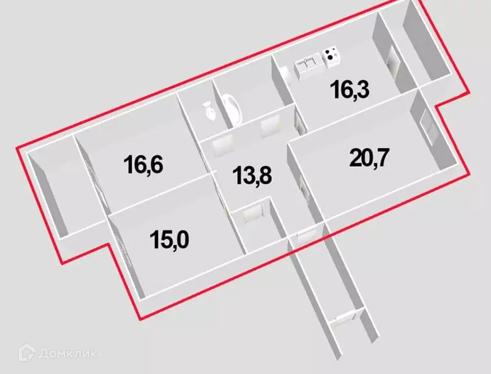 Продаётся 3-к квартира, 92.4 м - Фото 1