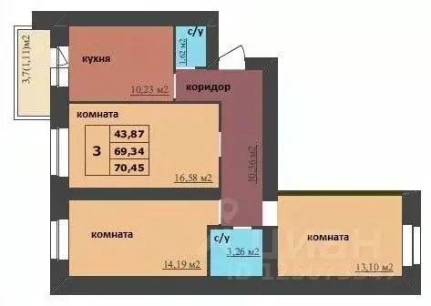 3-к кв. Ярославская область, Ярославль Ленинградский просп., 98/2 ... - Фото 1