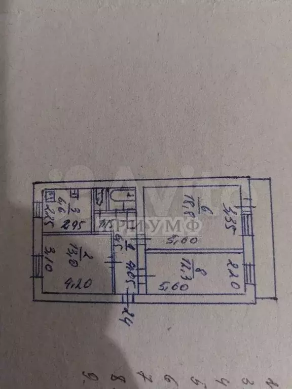 3-к. квартира, 63 м, 5/5 эт. - Фото 0