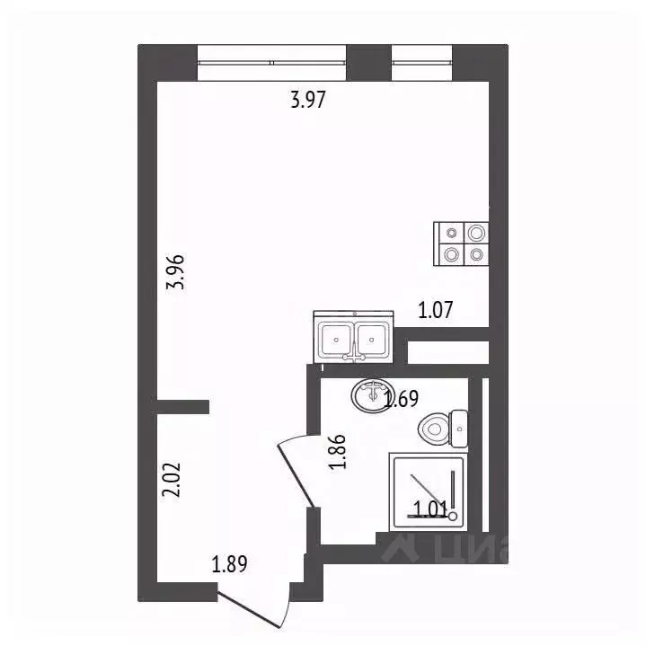 Студия Москва ул. Алхимовская, 1к1 (22.0 м) - Фото 2