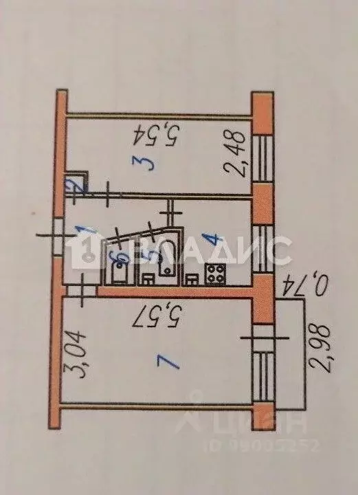 2-к кв. Ивановская область, Иваново просп. Текстильщиков, 74 (44.3 м) - Фото 1