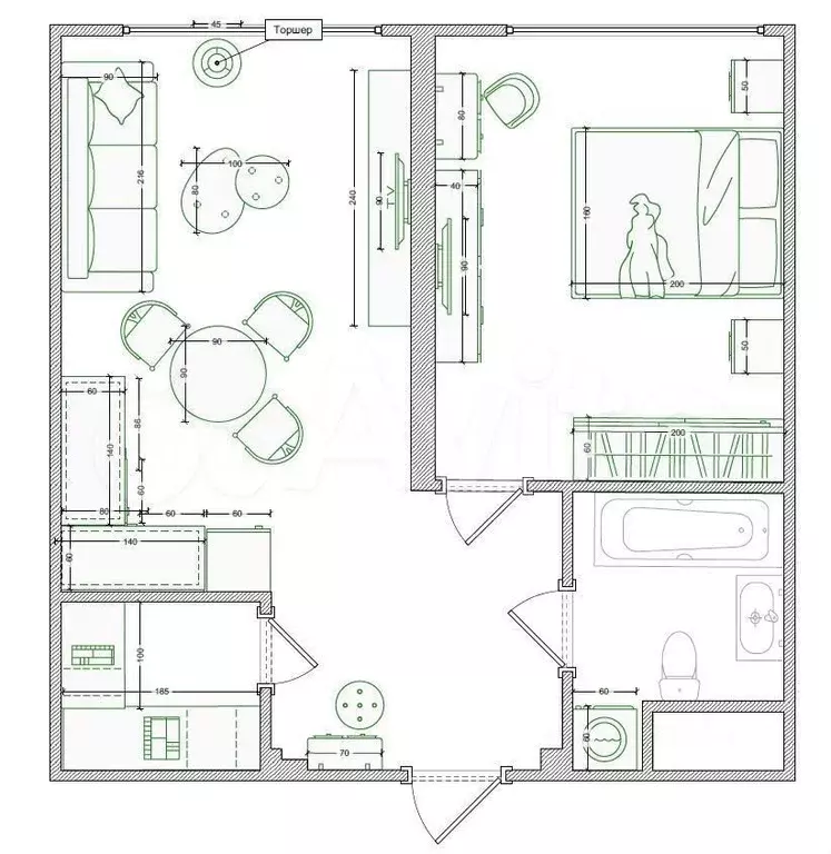 2-к. квартира, 50 м, 6/33 эт. - Фото 0