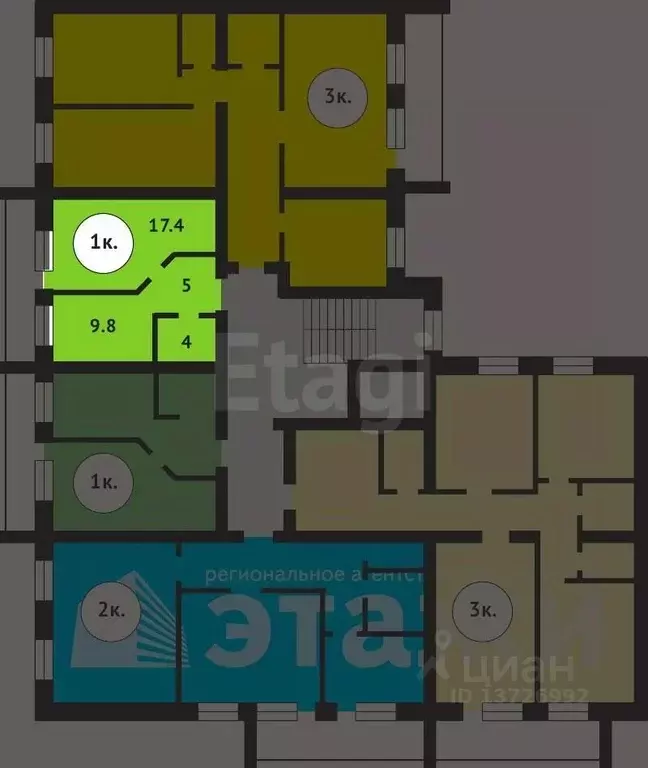 1-к кв. Саратовская область, Саратов Шелковичная ул., 182 (32.5 м) - Фото 2