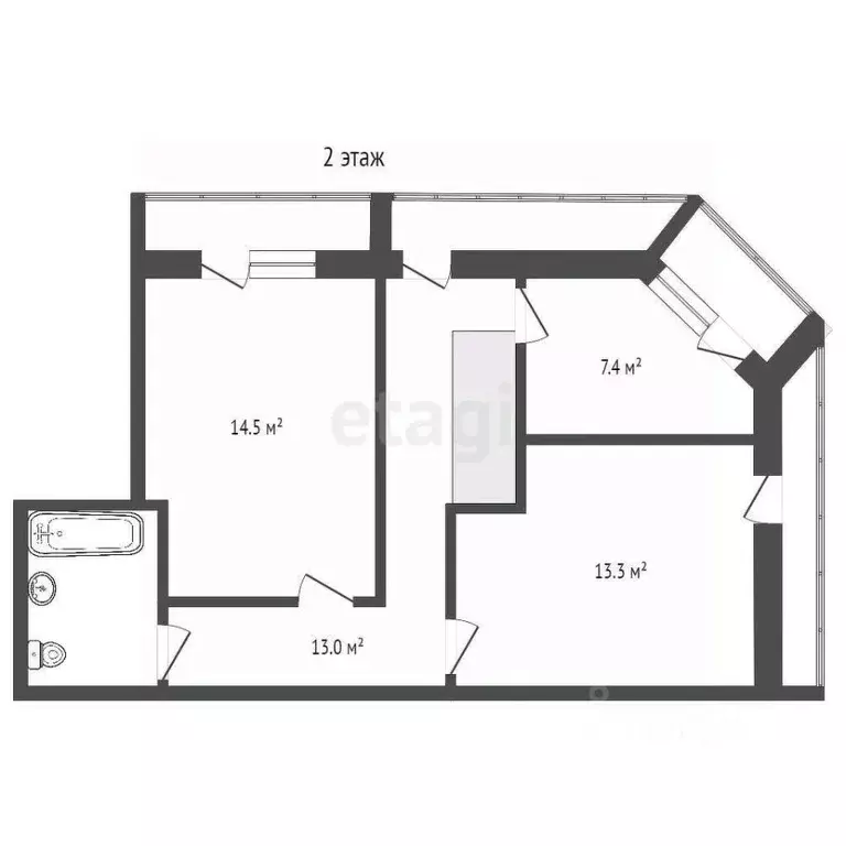 4-к кв. Калужская область, Калуга ул. Луначарского, 51 (105.9 м) - Фото 2