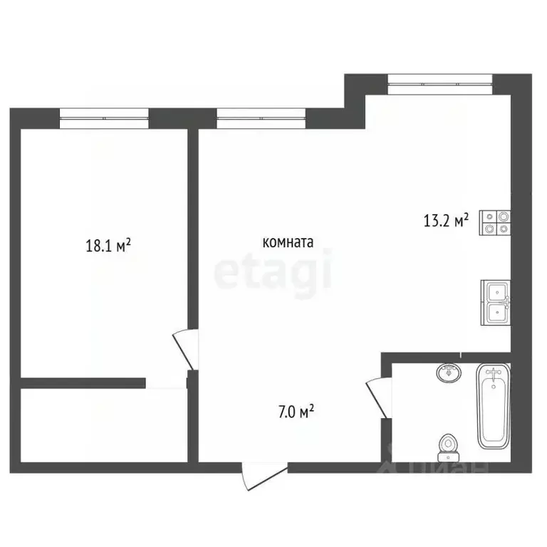 1-к кв. Ростовская область, Аксайский район, Щепкинское с/пос, пос. ... - Фото 2