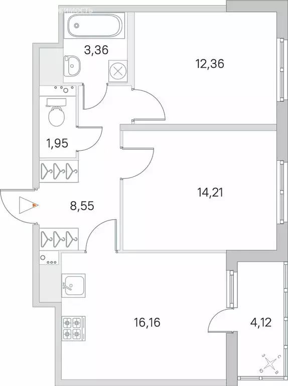 2-комнатная квартира: Всеволожский район, Заневское городское ... - Фото 1