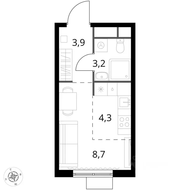 Студия Московская область, Химки Клязьма-Старбеево мкр, Международный ... - Фото 1