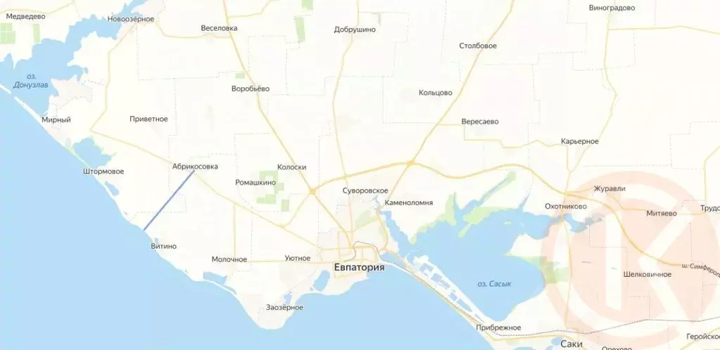 Участок в Крым, Сакский район, Молочненское с/пос, с. Абрикосовка ул. ... - Фото 1