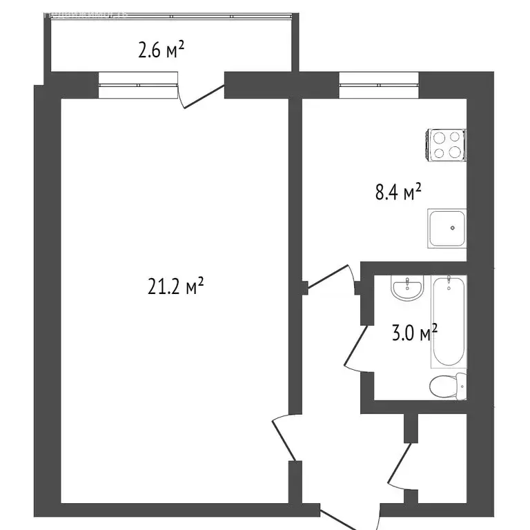 1-комнатная квартира: Саратов, Лунная улица, 25Б (44.9 м) - Фото 1