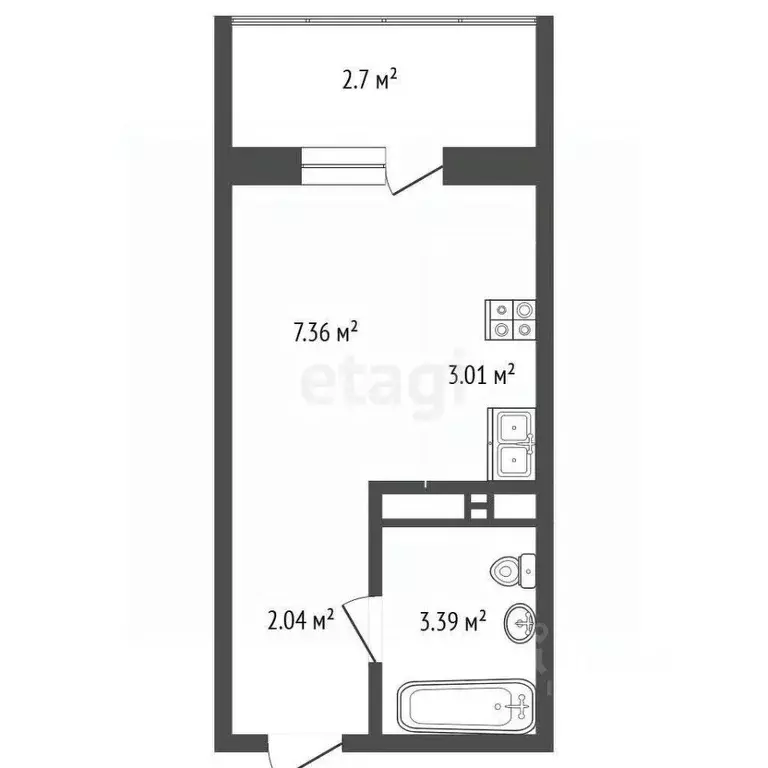 Студия Тюменская область, Тюмень Интернациональная ул., 203к2 (15.6 м) - Фото 2