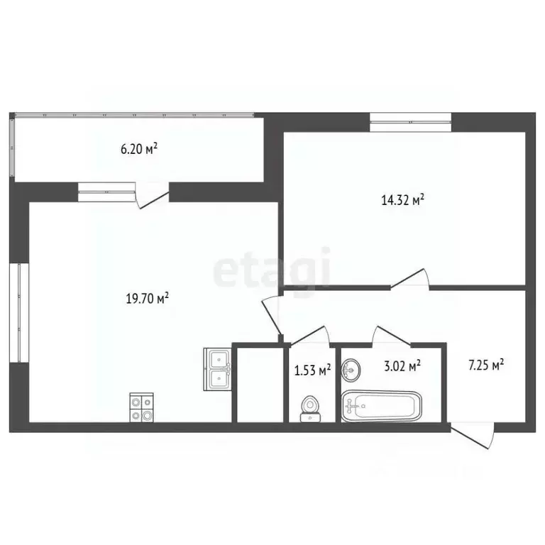 1-к кв. Санкт-Петербург ул. Архивная, 6 (45.82 м) - Фото 1