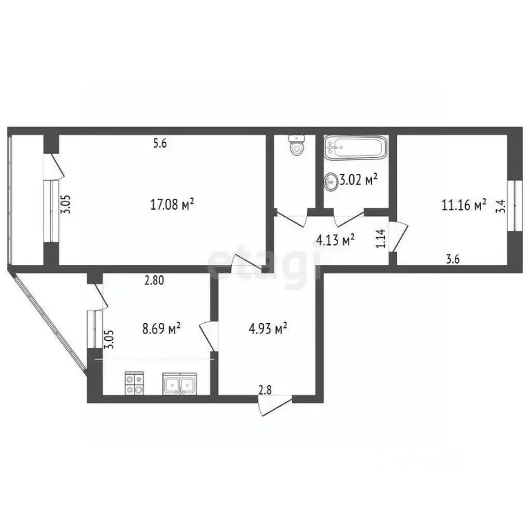 2-к кв. Нижегородская область, Кулебаки ул. Адмирала Макарова, 63 ... - Фото 1