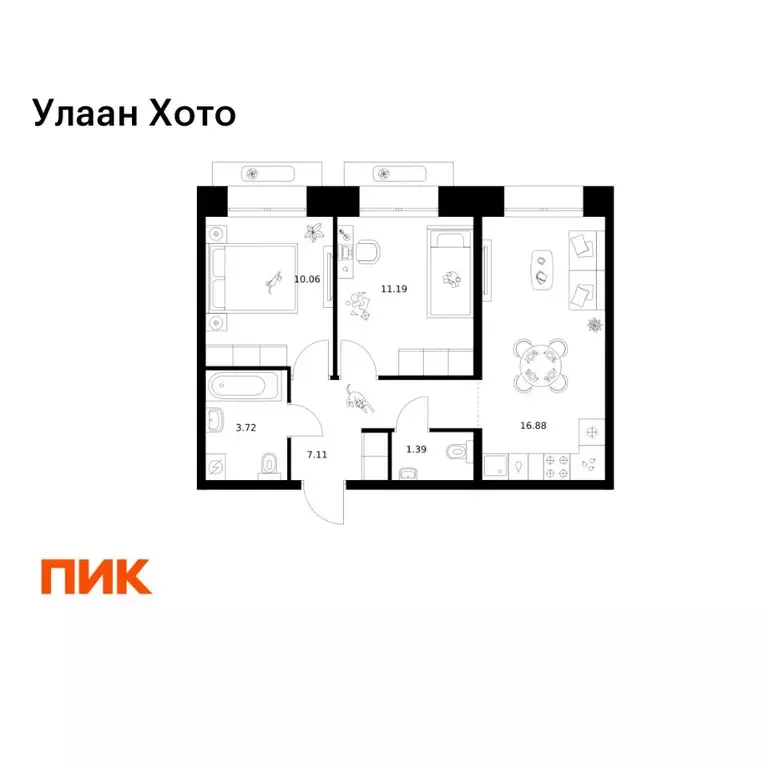 2-к кв. Бурятия, Улан-Удэ ул. Шмидта (50.35 м) - Фото 1