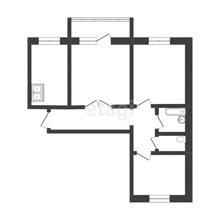 3-комнатная квартира: Иркутск, 4-я Железнодорожная улица, 4 (70.1 м) - Фото 1
