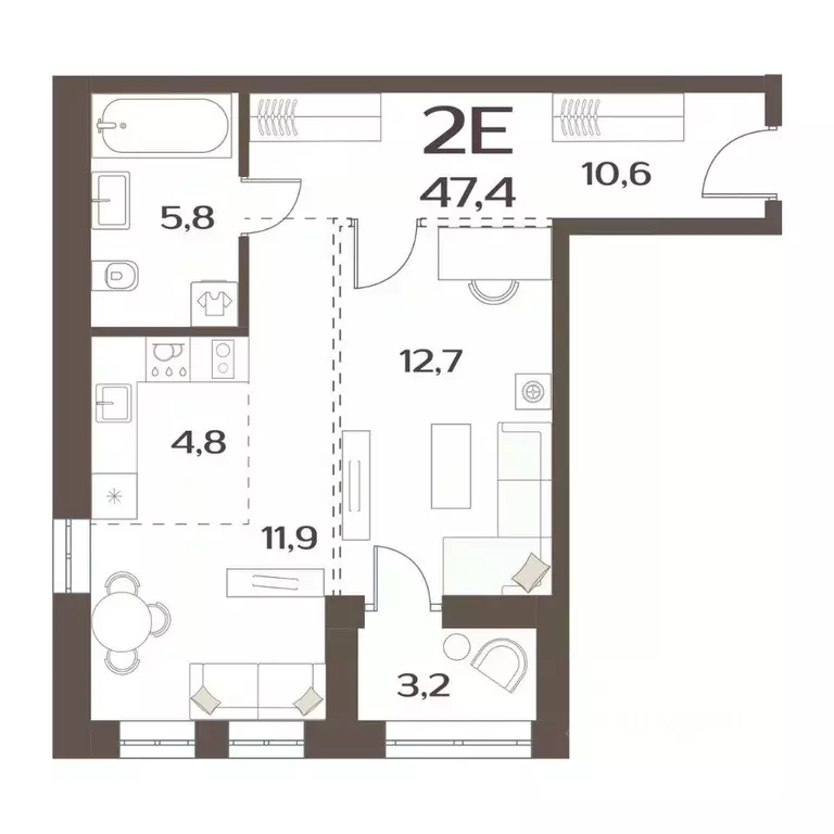 1-к кв. Приморский край, Владивосток ул. Слуцкого, 5А (45.7 м) - Фото 1