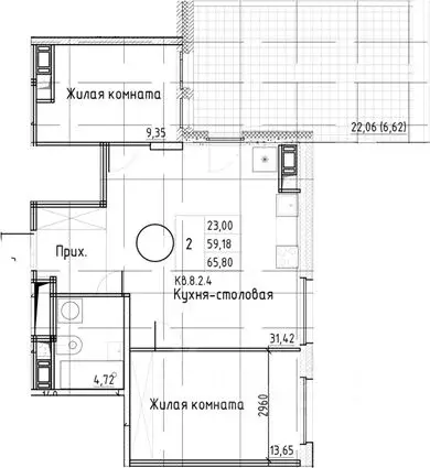 2-к кв. Санкт-Петербург Заставская ул., 30 (64.03 м) - Фото 0