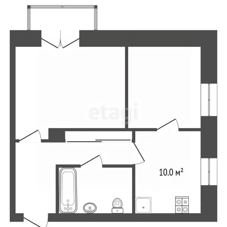 2-к кв. Алтайский край, Барнаул ул. Профинтерна, 59А (43.0 м) - Фото 1