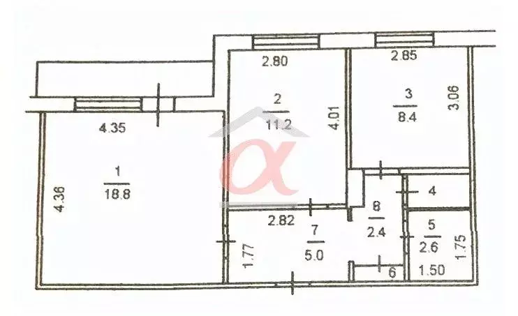 2-к кв. Кемеровская область, Кемерово Октябрьский просп., 84 (50.1 м) - Фото 2