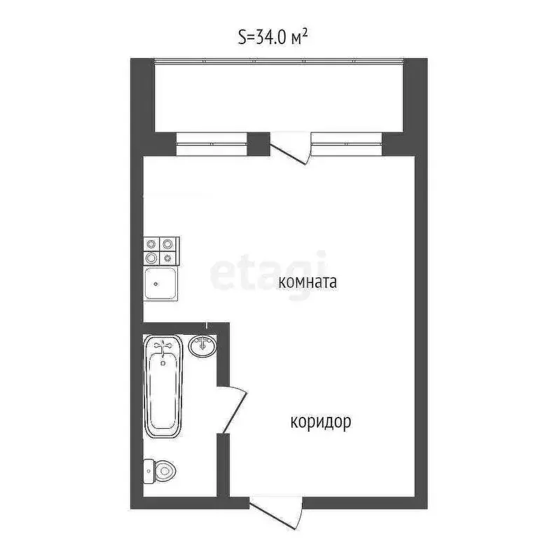 1-комнатная квартира: Самара, 5-я просека, 131 (36.9 м) - Фото 1