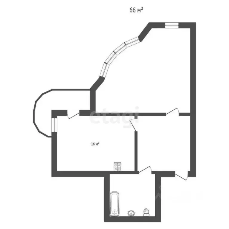 1-к кв. Ставропольский край, Кисловодск ул. 8 Марта (66.0 м) - Фото 1