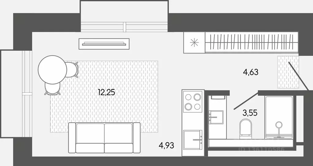 Студия Алтай, Майминский район, пос. Карлушка  (25.36 м) - Фото 1