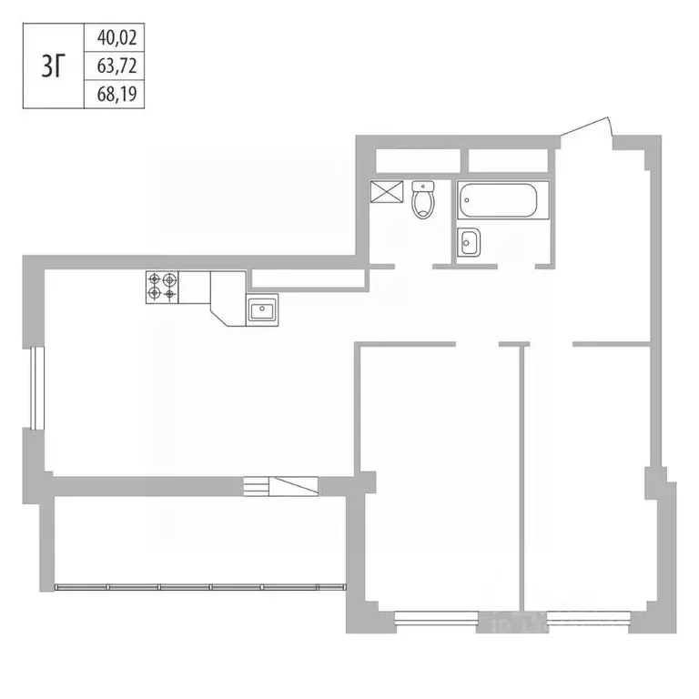 3-к кв. Татарстан, Набережные Челны ул. Раскольникова, 22 (68.19 м) - Фото 0