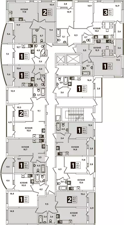 2-к кв. Краснодарский край, Краснодар ул. Ивана Беличенко, 95 (60.8 м) - Фото 1