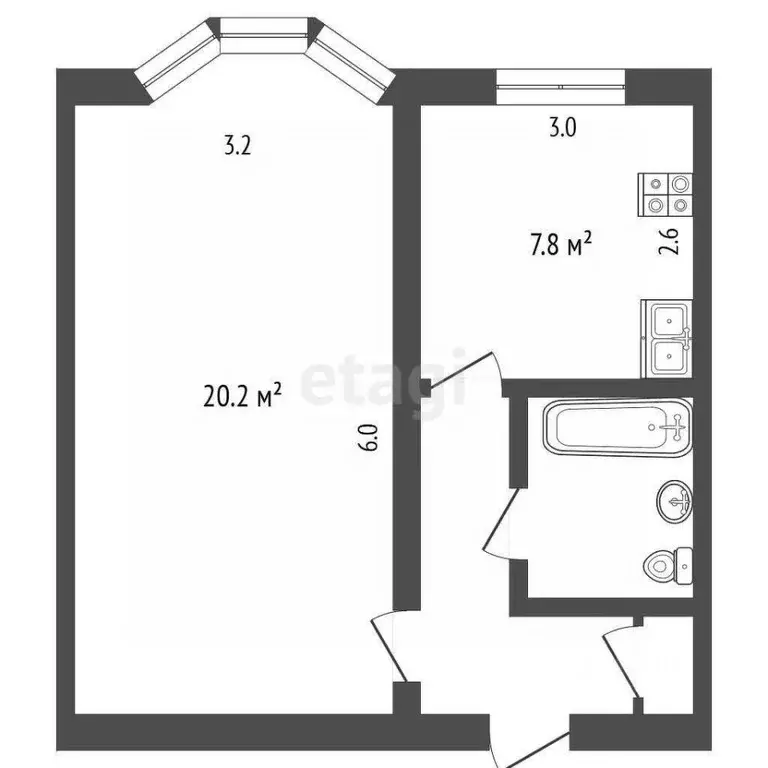 1-к кв. Ямало-Ненецкий АО, Новый Уренгой просп. Мира, 32 (37.3 м) - Фото 2