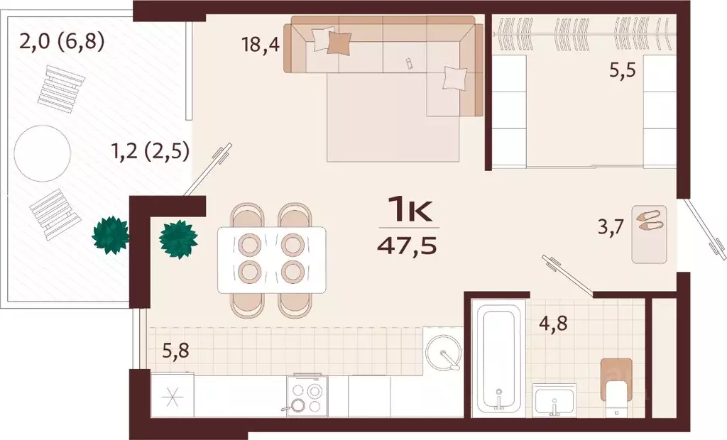 1-к кв. Крым, Ялта ул. Спендиарова, 5 (47.5 м) - Фото 1