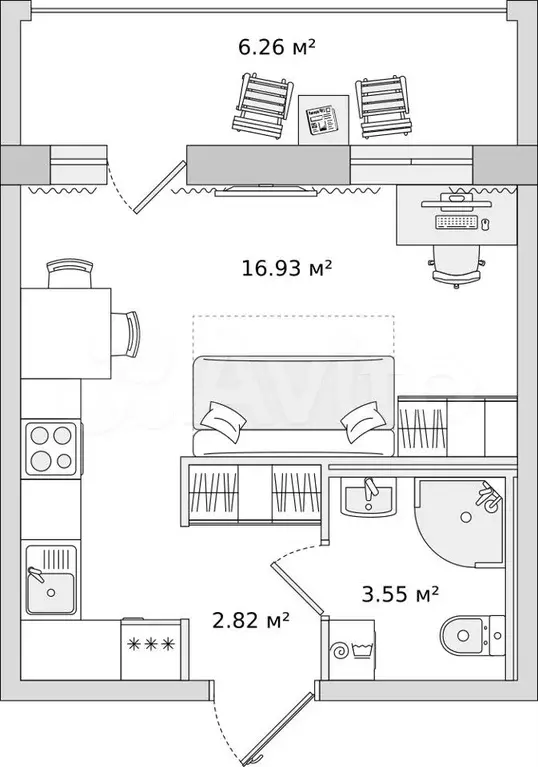 Квартира-студия, 23,4 м, 15/15 эт. - Фото 0