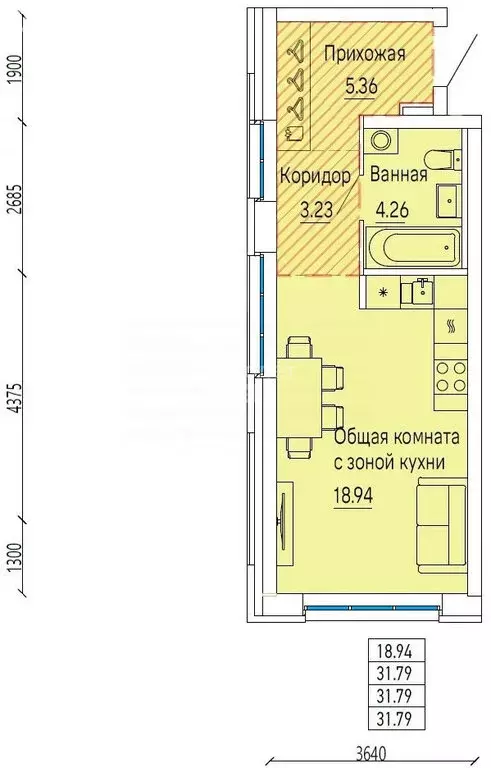 Квартира-студия: Екатеринбург, Павлодарская улица, 8 (31.8 м) - Фото 1