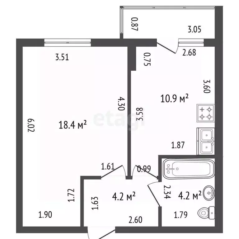 1-к кв. Ленинградская область, Мурино Всеволожский район, просп. ... - Фото 2