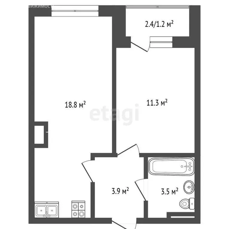 1-комнатная квартира: Батайск, улица Котова, 16к2 (39 м) - Фото 0